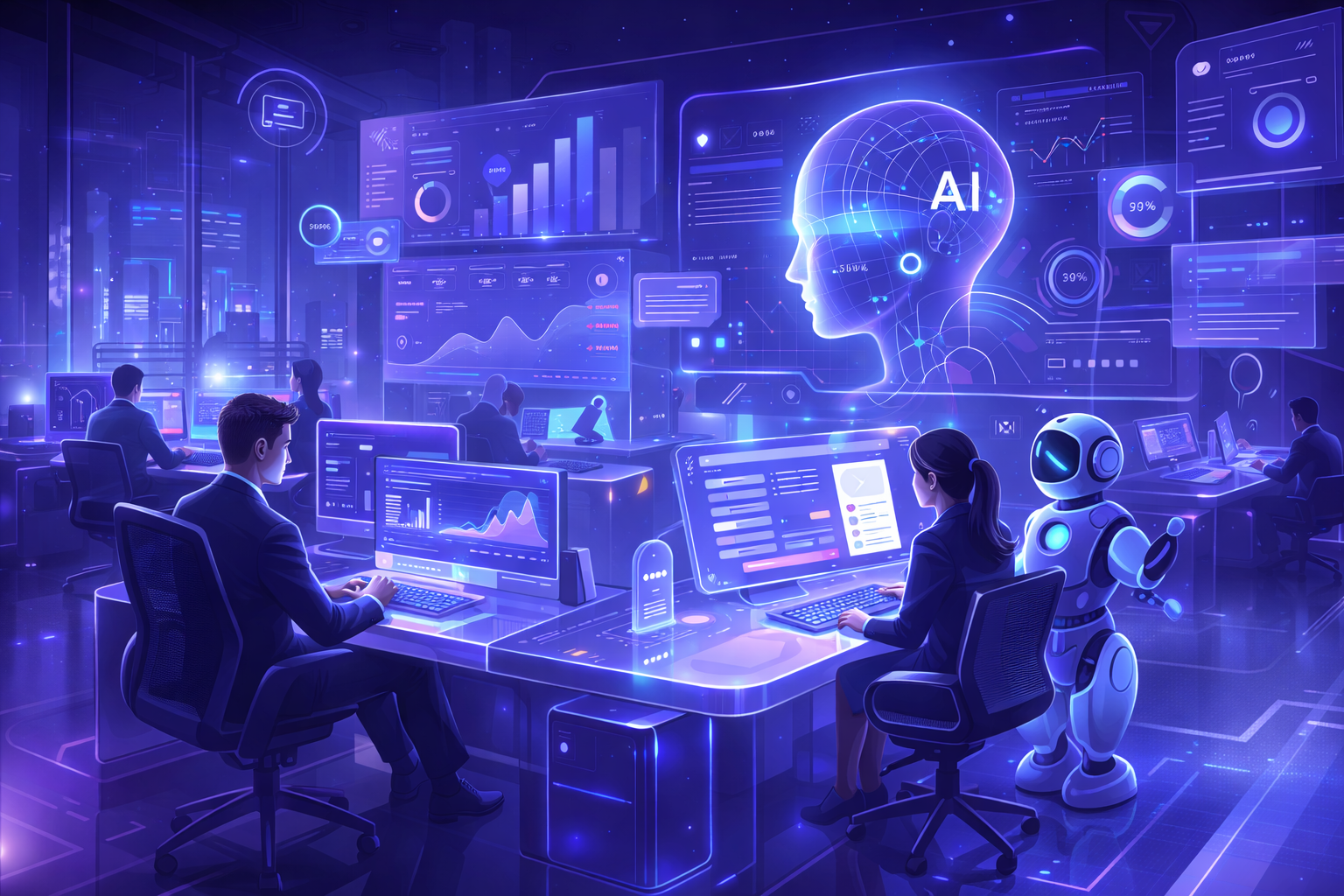 AI 医疗科技示意图